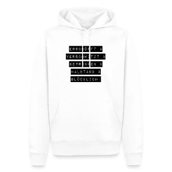 Festival Konzert betrunken Spaß Schrift - Männer Premium Bio Hoodie - Weiß - Vorne - Nico (187cm)