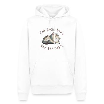 Schlafende Katze Nickerchen Spruch Kätzchen Faul - Männer Premium Bio Hoodie - Weiß - Vorne - Nico (187cm)
