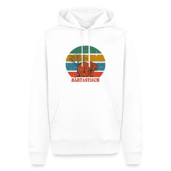 Retro Bear Bärtastisch - Männer Premium Bio Hoodie - Weiß - Vorne - Nico (187cm)