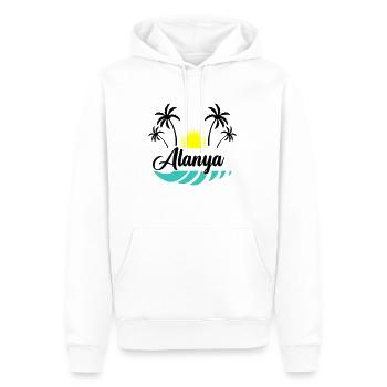 alanya - Männer Premium Bio Hoodie - Weiß - Vorne - Nico (187cm)