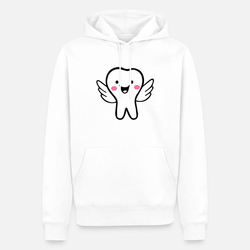 zahn lustig - Männer Premium Bio Hoodie - Weiß