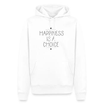 happiness is a choice saying - Men’s Premium Organic Hoodie - white - Front - Nico (187cm)