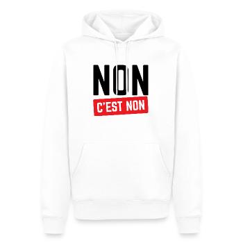 Non C'est Non. - Sweat à capuche Premium bio Homme - blanc - Devant - Nico (187cm)