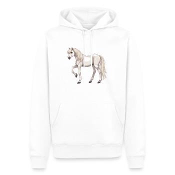 Cheval blanc - Sweat à capuche Premium bio Homme - blanc - Devant - Nico (187cm)