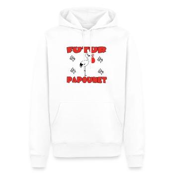 FUTUR PAPOUNET - Sweat à capuche Premium bio Homme - blanc - Devant - Nico (187cm)