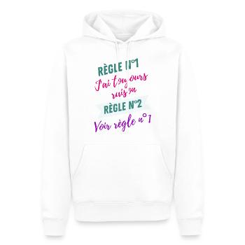 J'AI TOUJOURS RAISON - Sweat à capuche Premium bio Homme - blanc - Devant - Nico (187cm)