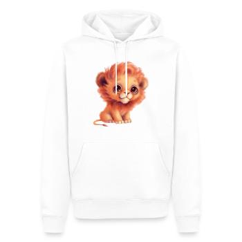 Süßer Cartoon-Baby-Löwe mit Glubschaugen - Männer Premium Bio Hoodie - Weiß - Vorne - Nico (187cm)