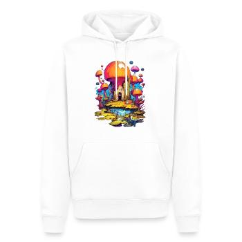 Champignons mystiques - Sweat à capuche Premium bio Homme - blanc - Devant - Nico (187cm)