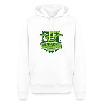 Donau-Radweg - Donaueschingen - Passau - Männer Premium Bio Hoodie - Weiß - Vorne - Nico (187cm)