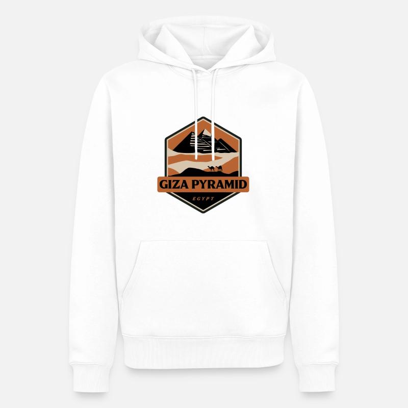 Pyramide de Gizeh - Egypte - Sweat à capuche Premium bio Homme - blanc