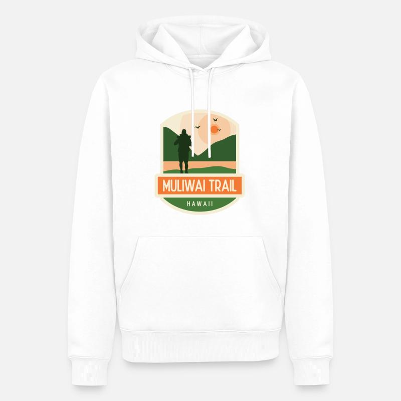 Muliwai Trail – Hawaï - Sweat à capuche Premium bio Homme - blanc