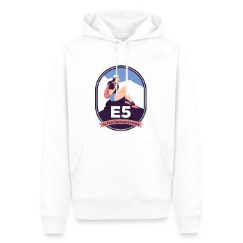 E5 - Alpine Crossing - Männer Premium Bio Hoodie - Weiß - Vorne - Nico (187cm)