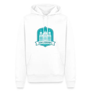 Augsburg – Deutschland - Männer Premium Bio Hoodie - Weiß - Vorne - Nico (187cm)