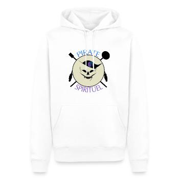 pirate spirituel - Sweat à capuche Premium bio Homme - blanc - Devant - Nico (187cm)