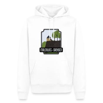 Malerweg - Sachsen - Männer Premium Bio Hoodie - Weiß - Vorne - Nico (187cm)