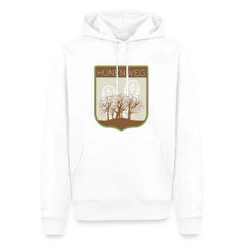 Hünenweg - Männer Premium Bio Hoodie - Weiß - Vorne - Nico (187cm)