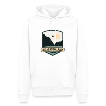 Parc national de Cozia – Roumanie - Sweat à capuche Premium bio Homme - blanc - Devant - Nico (187cm)