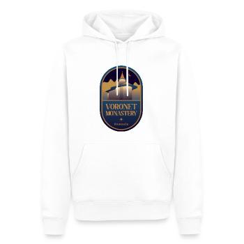 Voronet Kloster – Rumänien - Männer Premium Bio Hoodie - Weiß - Vorne - Nico (187cm)