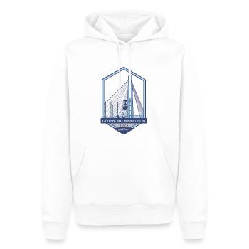 Marathon de Göteborg - 2025 - Suède - Sweat à capuche Premium bio Homme - blanc - Devant - Nico (187cm)