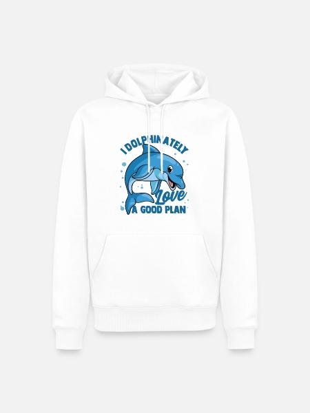 Delphine Delphin Delfin - Männer Premium Bio Hoodie - Weiß