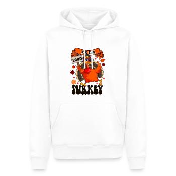 Je suis la dinde bruyante - Sweat à capuche Premium bio Homme - blanc - Devant - Nico (187cm)