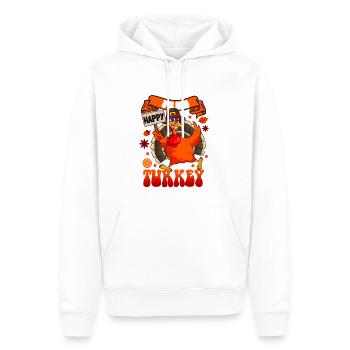 Je suis la Turquie heureuse - Sweat à capuche Premium bio Homme - blanc - Devant - Nico (187cm)
