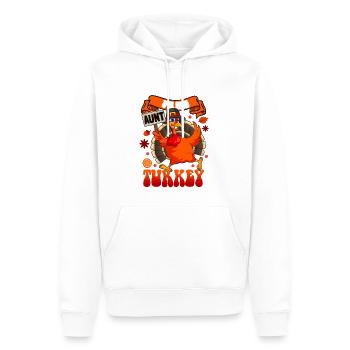 Je suis la tante Turkey Tante - Sweat à capuche Premium bio Homme - blanc - Devant - Nico (187cm)