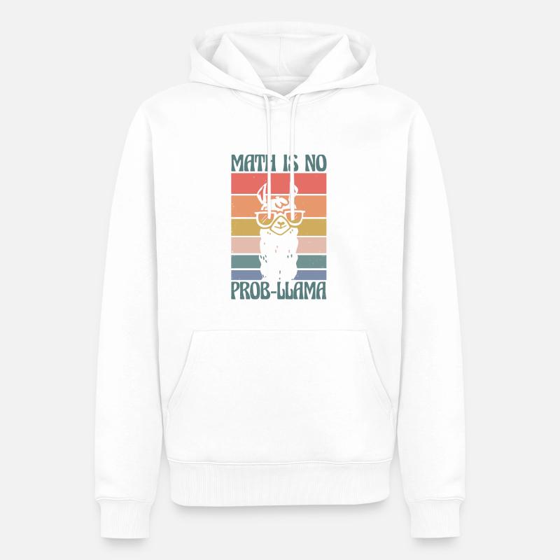 Math Is No Prob-Llama Mathelehrer - Männer Premium Bio Hoodie - Weiß