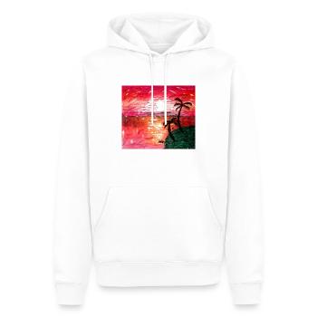 Soleil palmiers coucher de soleil beau design - Sweat à capuche Premium bio Homme - blanc - Devant - Nico (187cm)