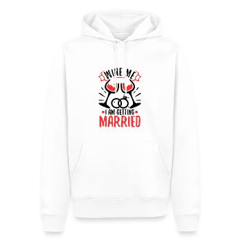 Wine Me Je me marie - Sweat à capuche Premium bio Homme - blanc - Devant - Nico (187cm)