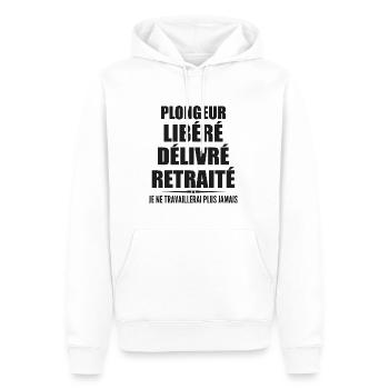 Plongeur célèbre sa retraite avec humour cadeau - Sweat à capuche Premium bio Homme - blanc - Devant - Nico (187cm)