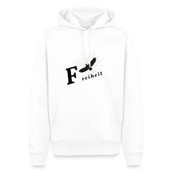 Freiheit - Männer Premium Bio Hoodie - Weiß - Vorne - Nico (187cm)