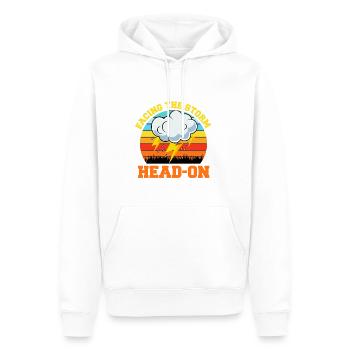 Storm Chasing: Dem Sturm frontal begegnen - Männer Premium Bio Hoodie - Weiß - Vorne - Nico (187cm)