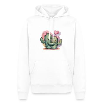 Kaktus-Liebe: Wir stechen zusammen! - Männer Premium Bio Hoodie - Weiß - Vorne - Nico (187cm)