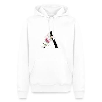 Votre lettre sur les vêtements personnalisés - Sweat à capuche Premium bio Homme - blanc - Devant - Nico (187cm)