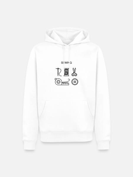 Naaien Naaien Benodigdheden Handgemaakte Steek Ontwerp - Mannen Premium Bio hoodie - wit