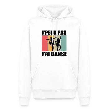J'peux pas j'ai danse - Je Peux Pas J'ai Danse - Sweat à capuche Premium bio Homme - blanc - Devant - Nico (187cm)