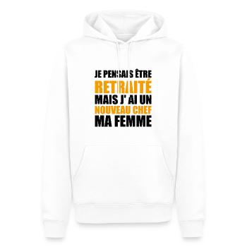 Retraite Humour Retraité Cadeau Homme Retraité - Sweat à capuche Premium bio Homme - blanc - Devant - Nico (187cm)