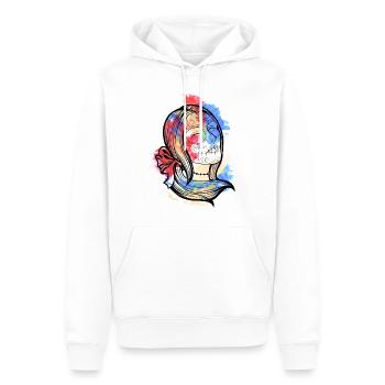 Ein Schönes und Lustiges Aquarell Calavera Design - Männer Premium Bio Hoodie - Weiß - Vorne - Nico (187cm)