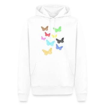 colorful butterflies bunte Schmetterlinge - Männer Premium Bio Hoodie - Weiß - Vorne - Nico (187cm)