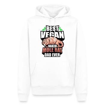 Rat taupe nu végétalien - Sweat à capuche Premium bio Homme - blanc - Devant - Nico (187cm)