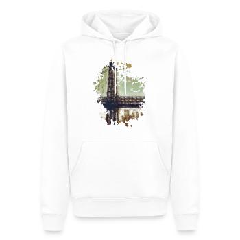 Brücke - Männer Premium Bio Hoodie - Weiß - Vorne - Nico (187cm)