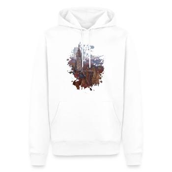 Stadt - Männer Premium Bio Hoodie - Weiß - Vorne - Nico (187cm)