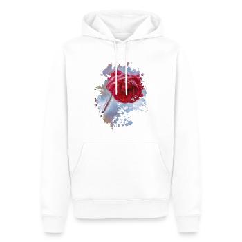 Rose - Männer Premium Bio Hoodie - Weiß - Vorne - Nico (187cm)