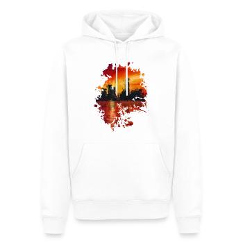 Skyline - Männer Premium Bio Hoodie - Weiß - Vorne - Nico (187cm)