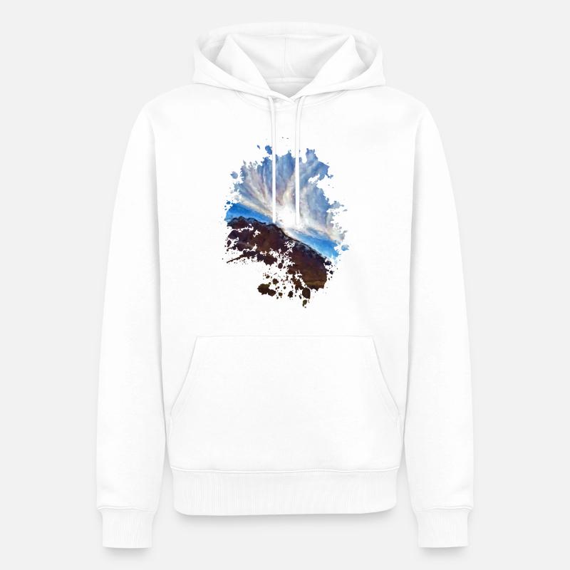 Wolkenbildung - Männer Premium Bio Hoodie - Weiß