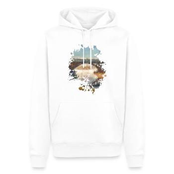 Brücke - Männer Premium Bio Hoodie - Weiß - Vorne - Nico (187cm)