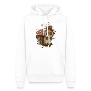 Haus - Männer Premium Bio Hoodie - Weiß - Vorne - Nico (187cm)