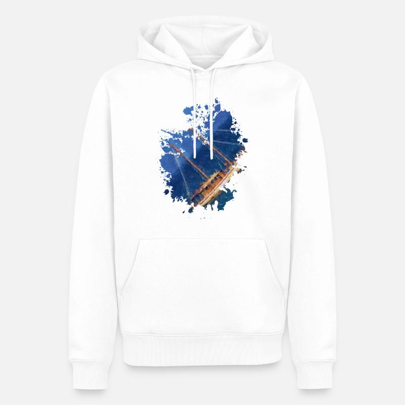 Schiff - Männer Premium Bio Hoodie - Weiß