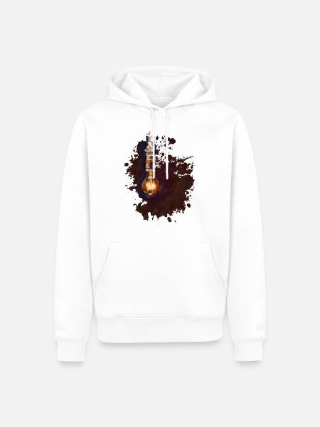 Glühbirne - Männer Premium Bio Hoodie - Weiß